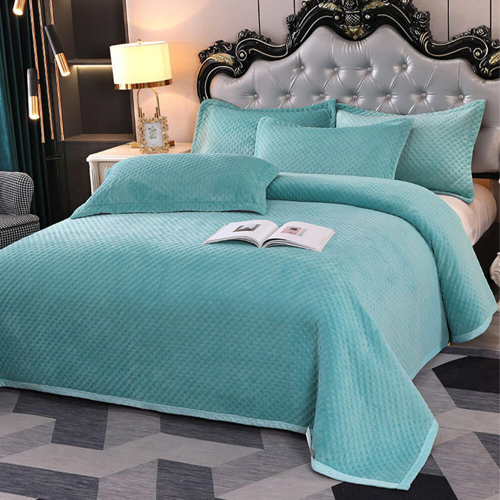 Set de colchoneta acolchada tibia de lana de lana de leche de gofre