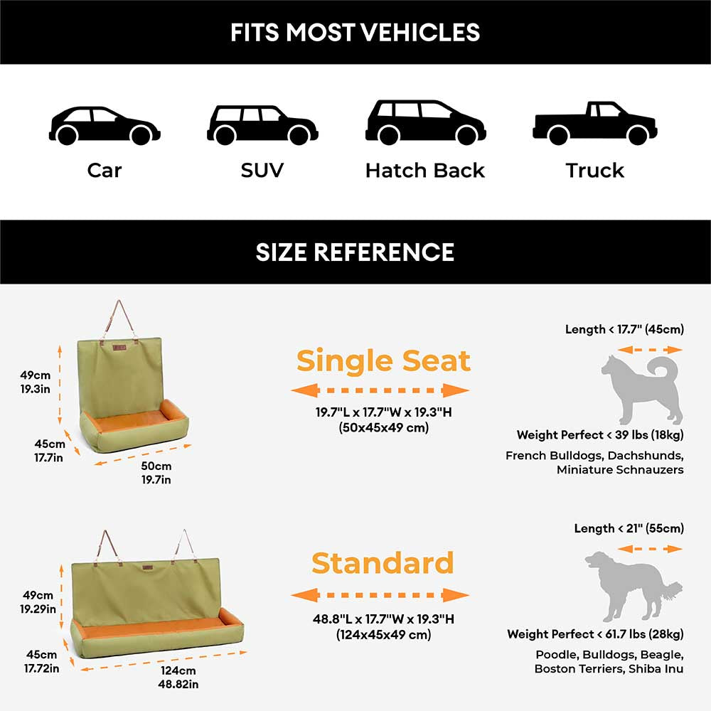 Voyager urbano de la cubierta del asiento para perros grande antideslizante de los perros impermeables