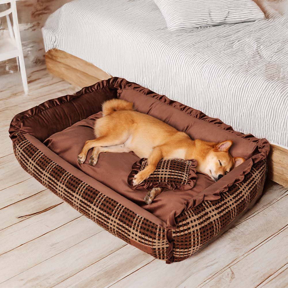 Cama de almohada de almohada para perros de lujo con almohadilla para perros de lujo