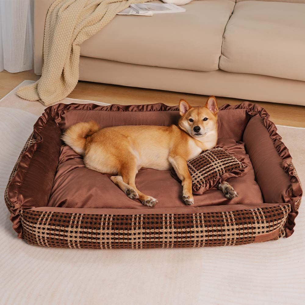 Cama de almohada de almohada para perros de lujo con almohadilla para perros de lujo