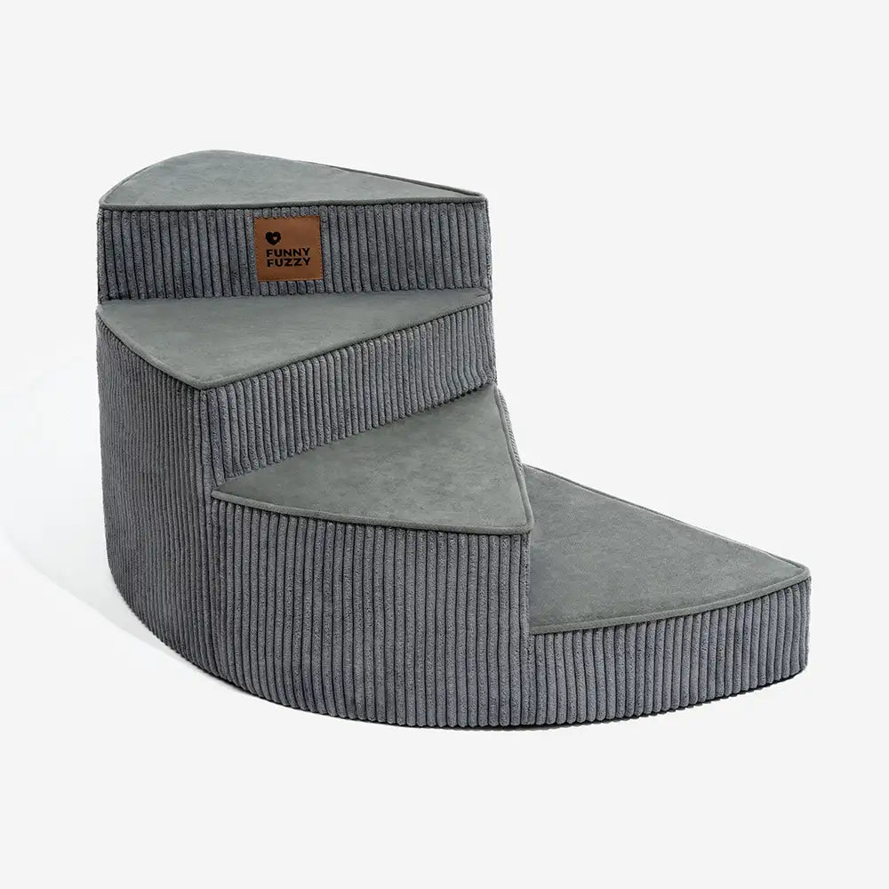 Cozy Corduroy Joint-Friendly Removable Spiral Pet Stairs - CreamyStep