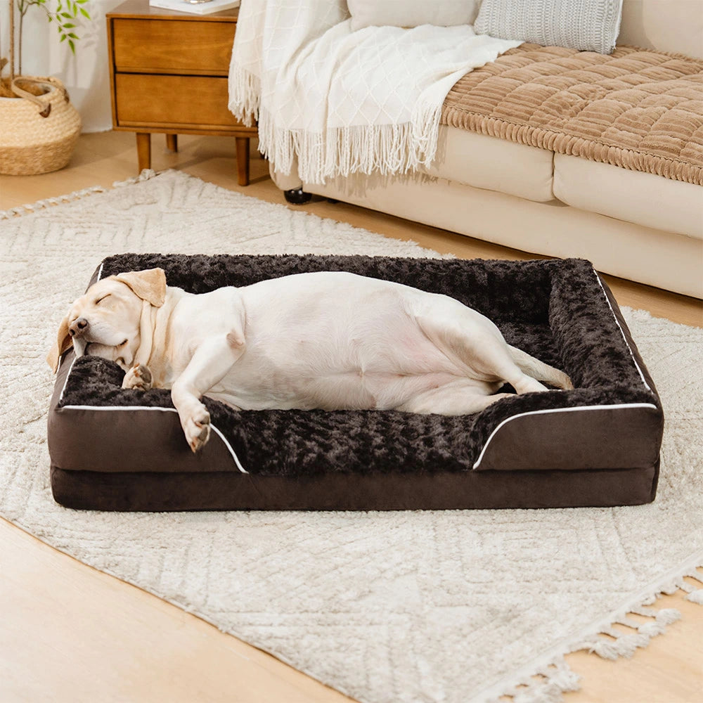 Detachable Water-Repellent Full Surround Support Orthopedic Dog Bed