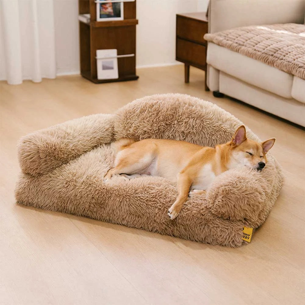 Cama de sofá de perro ortopédico de esponja y esponja de lujoso - Fluffyhaven Fluffyhaven