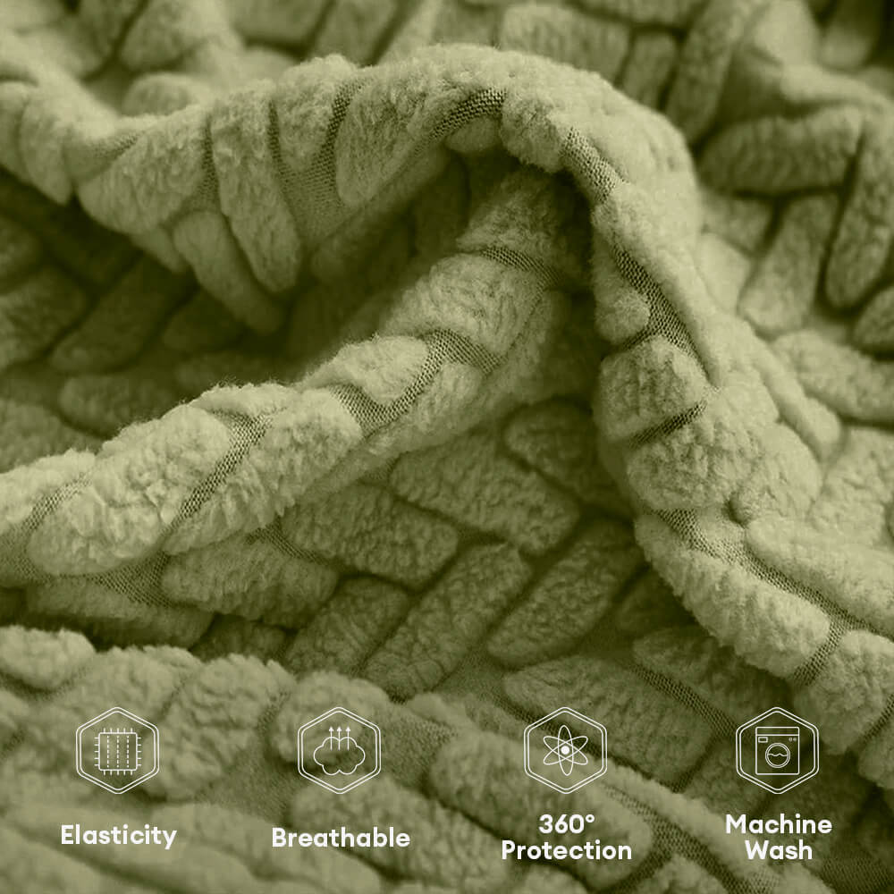 Wheat Leaf Texture All-Season Universal Elastic Full Protection Magic Couch Cover