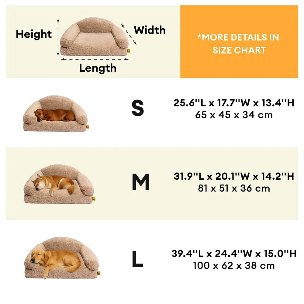 Cama de sofá de perro ortopédico de esponja y esponja de lujoso - Fluffyhaven Fluffyhaven