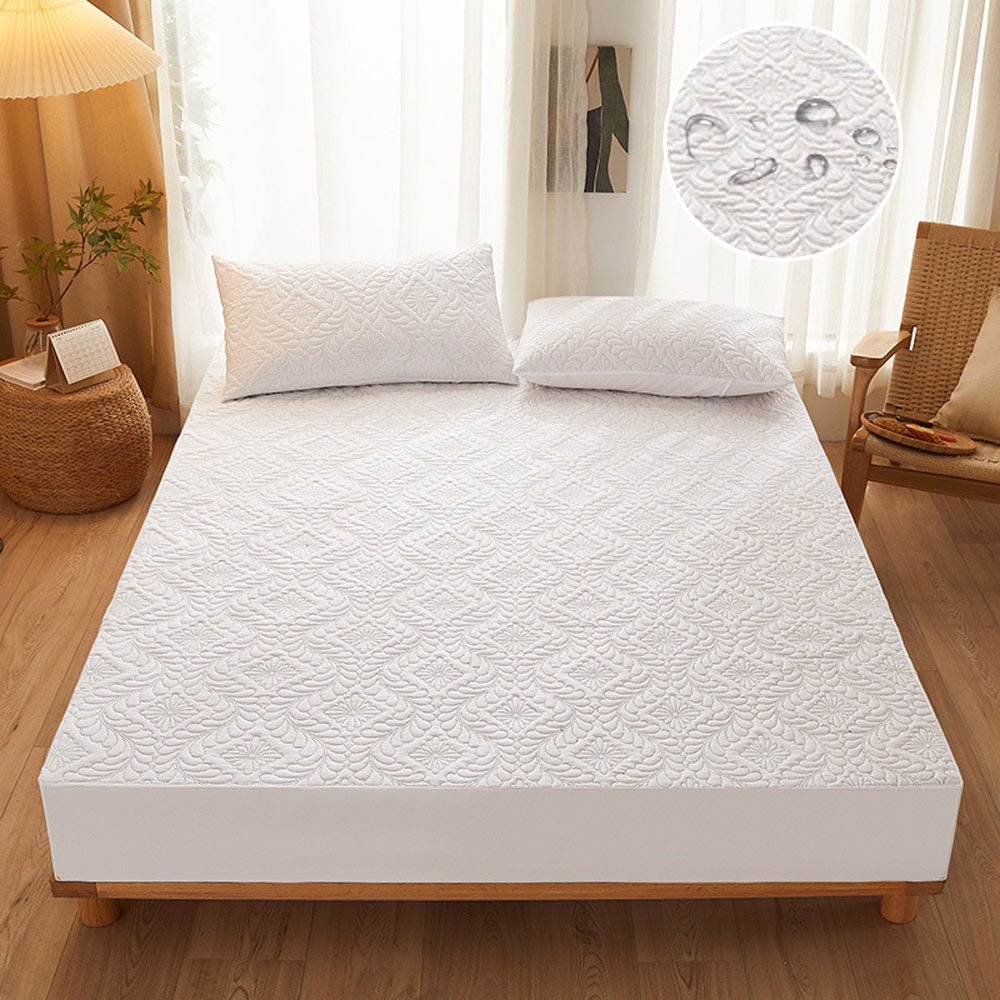 Drap-housse matelassé doux et imperméable, anti-taches, housse de matelas