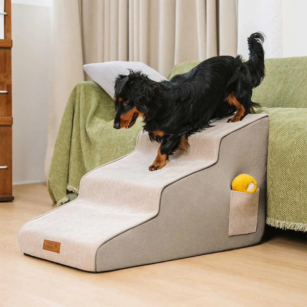 Chenille Extra Wide Non-Slip Removable Sponge Pet Stairs - SafeRamp