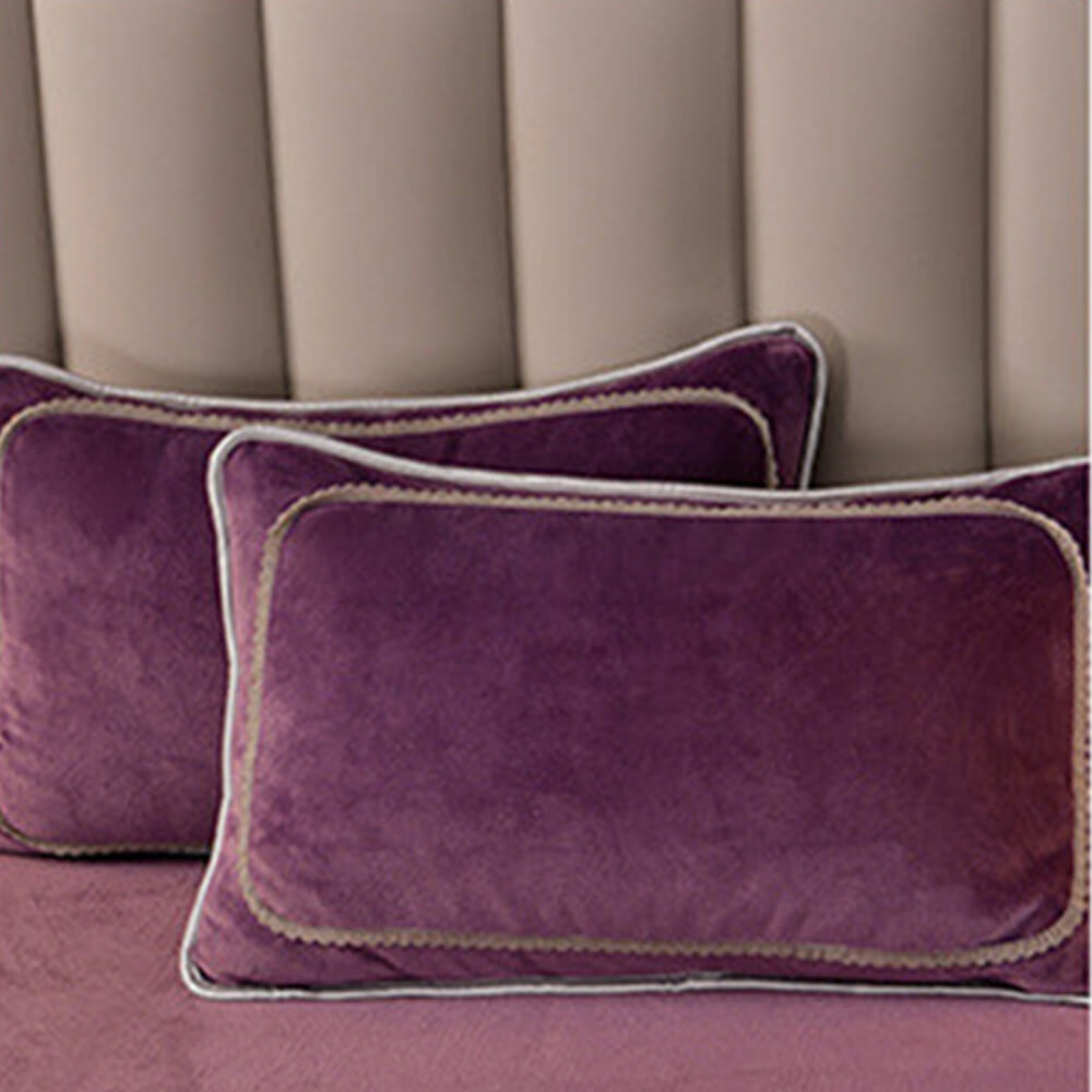 Lujo extra grueso cálido sólido <tc>Color</tc> Juego de sábanas de vellón de leche