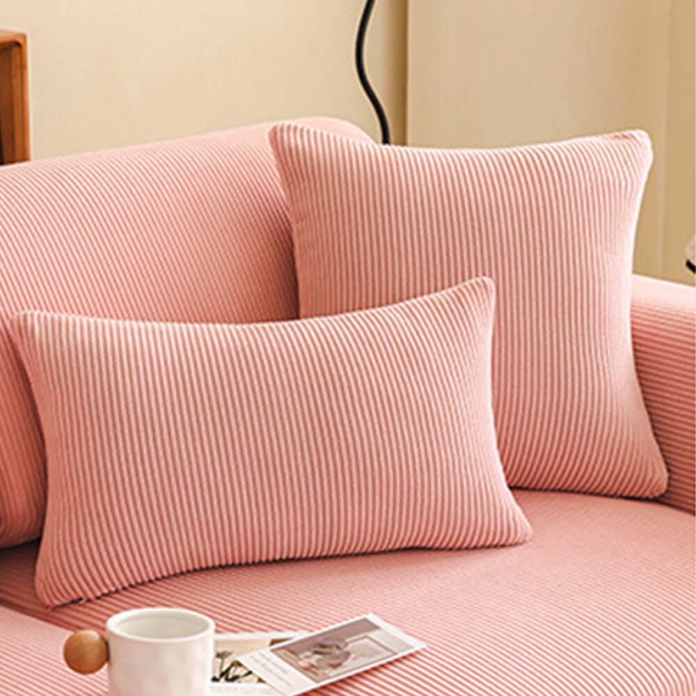 Corton de cuerda de franja vertical anti-scratch estirado cubierta de sofá de cubierta completa
