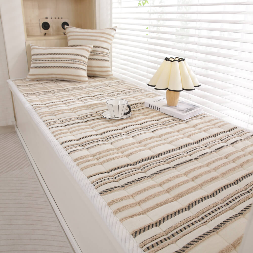 Acogedor chenille de sofá plush rayas tapa de sofá de mascotas de mascotas