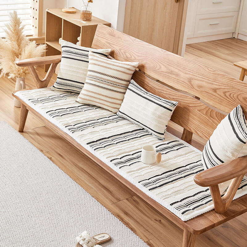 Acogedor chenille de sofá plush rayas tapa de sofá de mascotas de mascotas