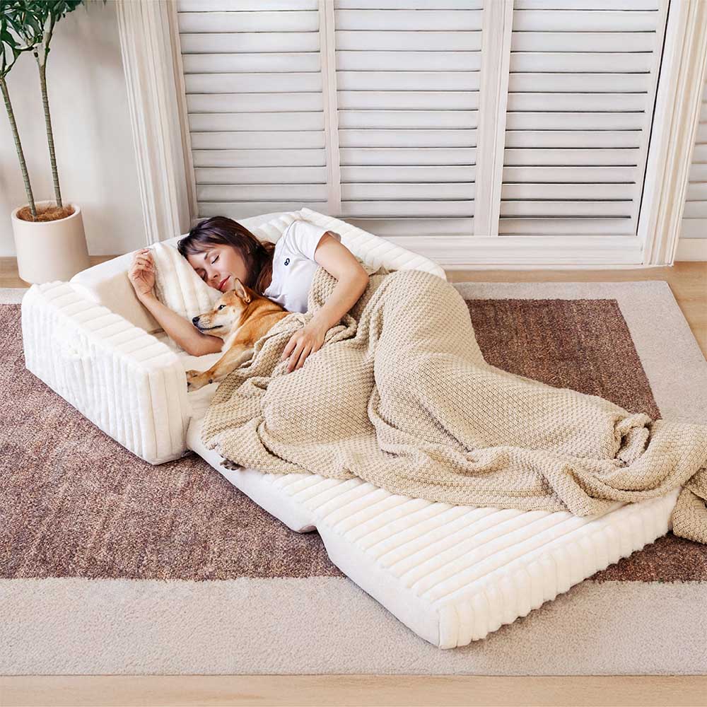 Cama cremosa y esponjosa ortopédica humano -dog -bolster - comodidad expandible