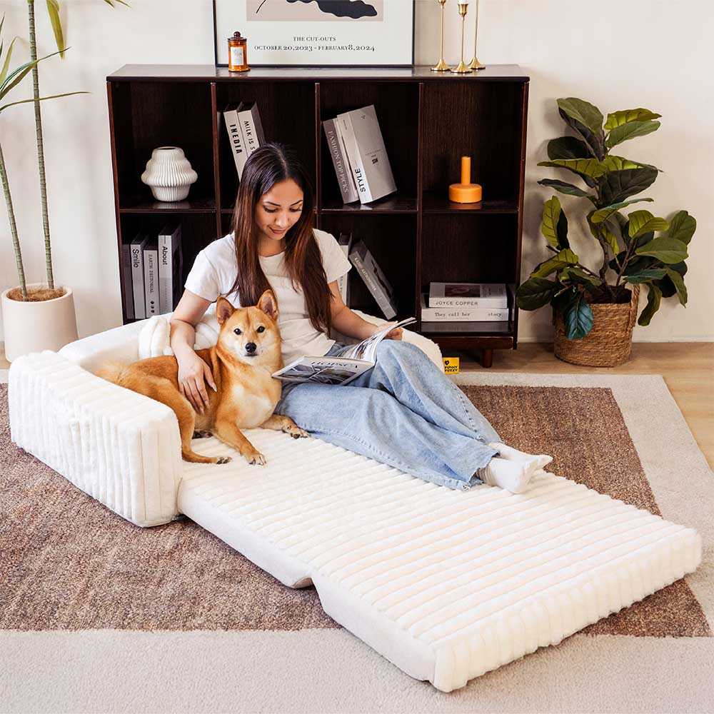 Cama cremosa y esponjosa ortopédica humano -dog -bolster - comodidad expandible