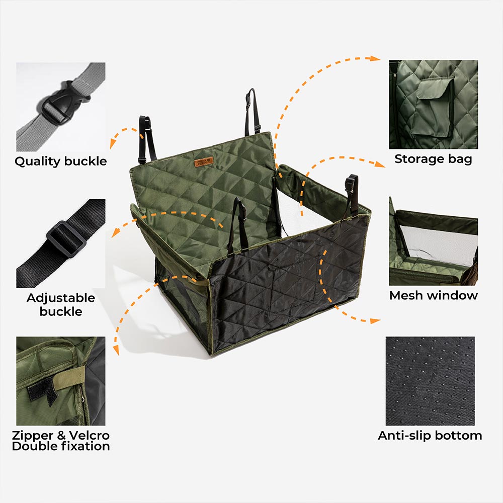 Extensor de asiento trasero para perros impermeables de viaje extra estable