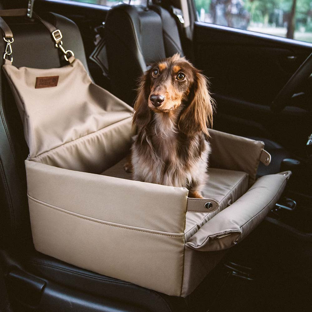 Cama elevada de asiento de asiento para perros de cuero para perros de cuero para perros - Voyager urbano