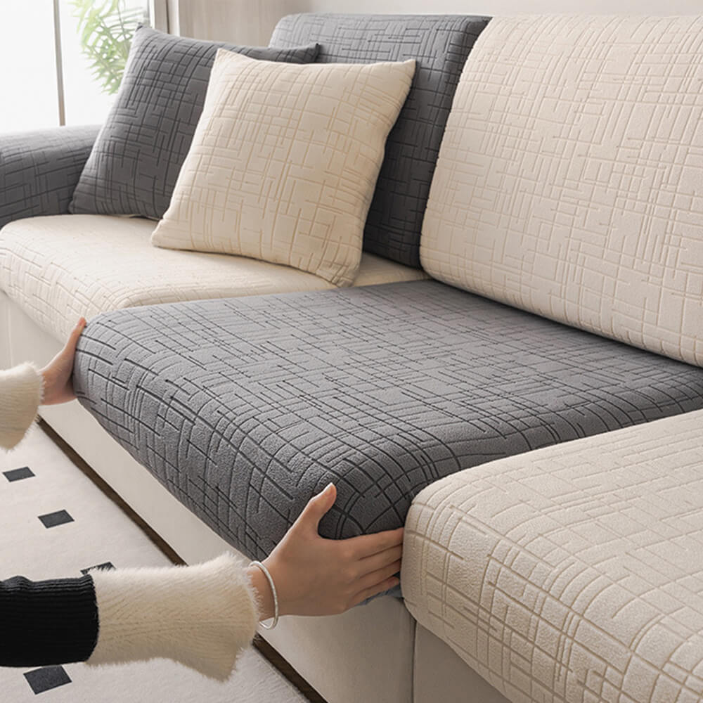 Jacquard Plush Desmanecible Sweat-Absorbente de sudor transpirable Cubierta de sofá mágica de cobertura completa