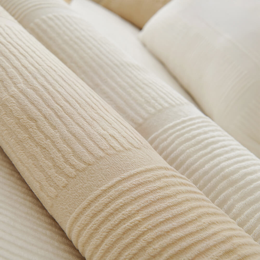 Housse de canapé en peluche carrée à rayures classiques