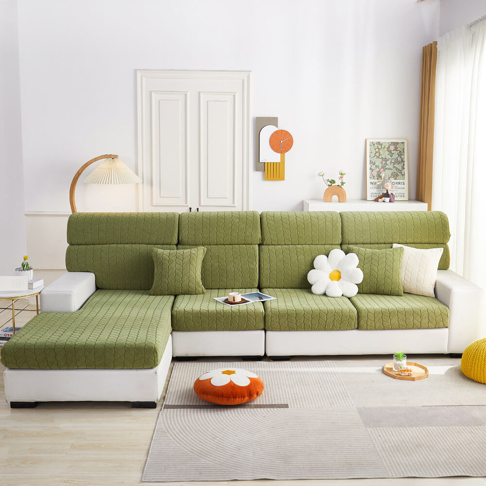 Wheat Leaf Texture All-Season Universal Elastic Full Protection Magic Couch Cover