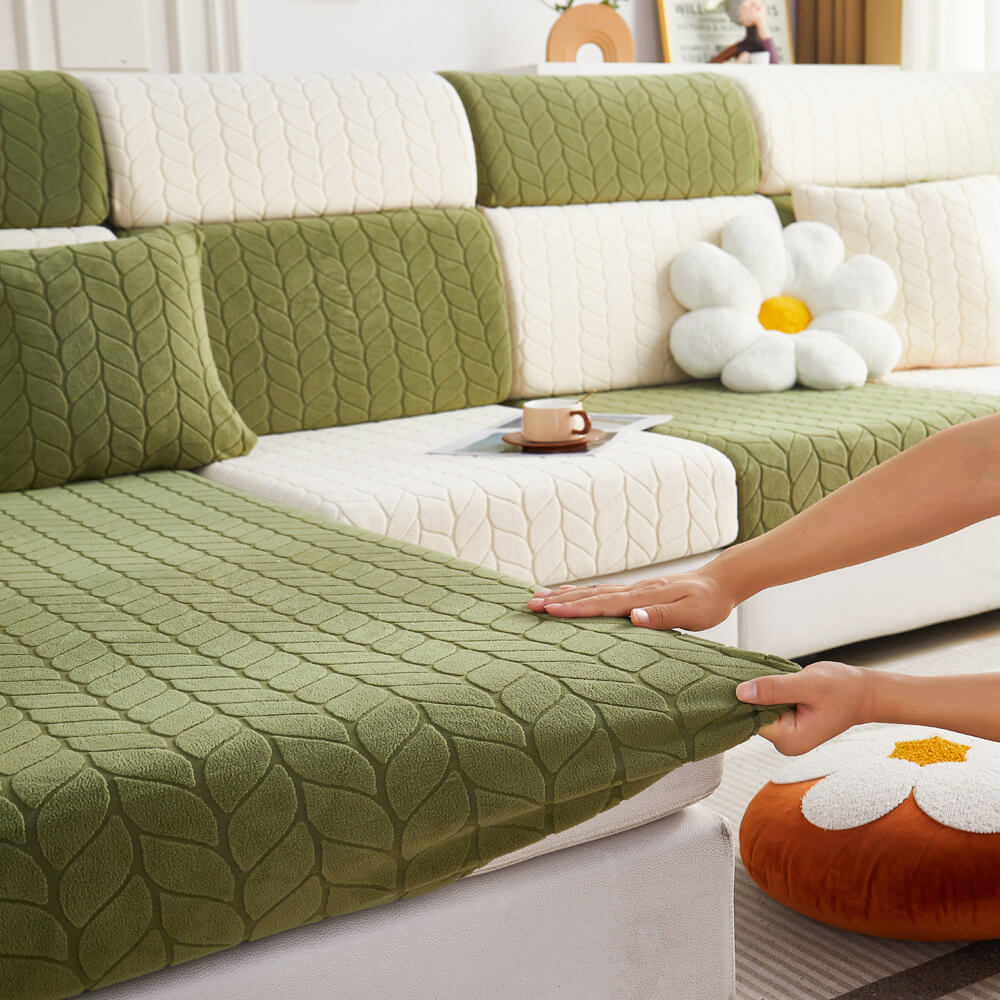 Wheat Leaf Texture All-Season Universal Elastic Full Protection Magic Couch Cover