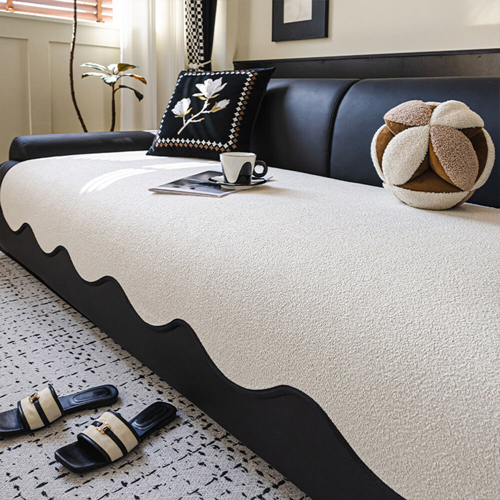 Cubierta de sofá recta no deslizante de teddy impermeable