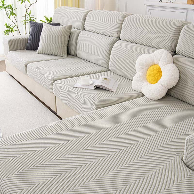 Cubierta de sofá de espiga totalmente envuelta