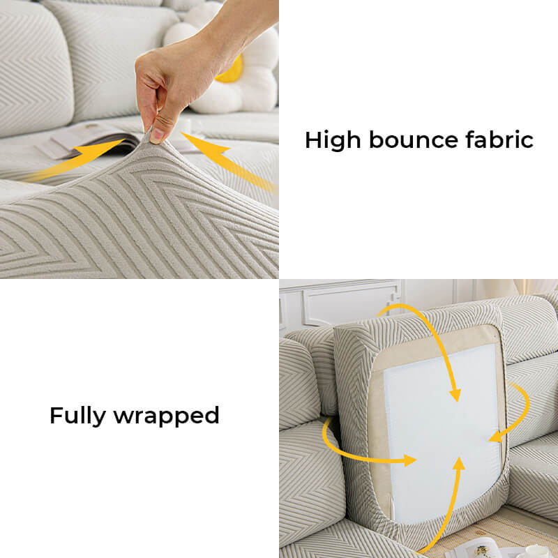 Cubierta de sofá de espiga totalmente envuelta