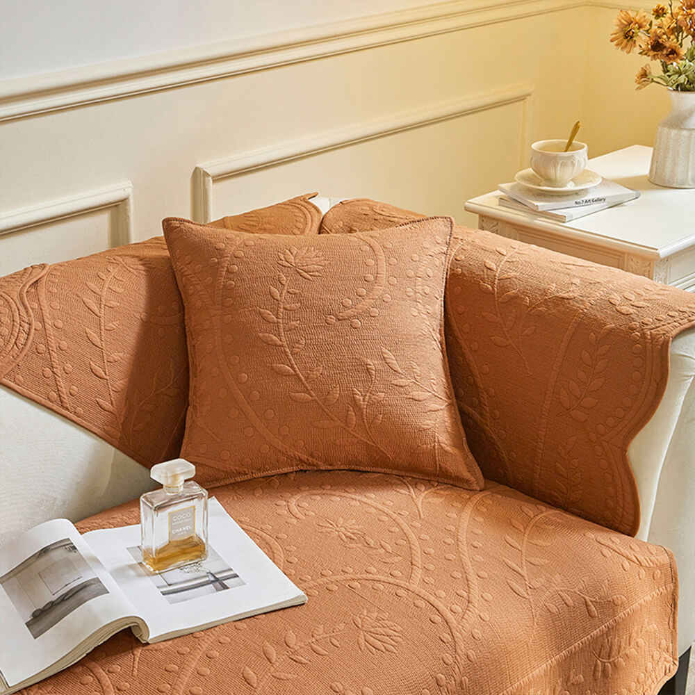 Cubierta de sofá de granja de algodón transpirable de algodón tejido boho