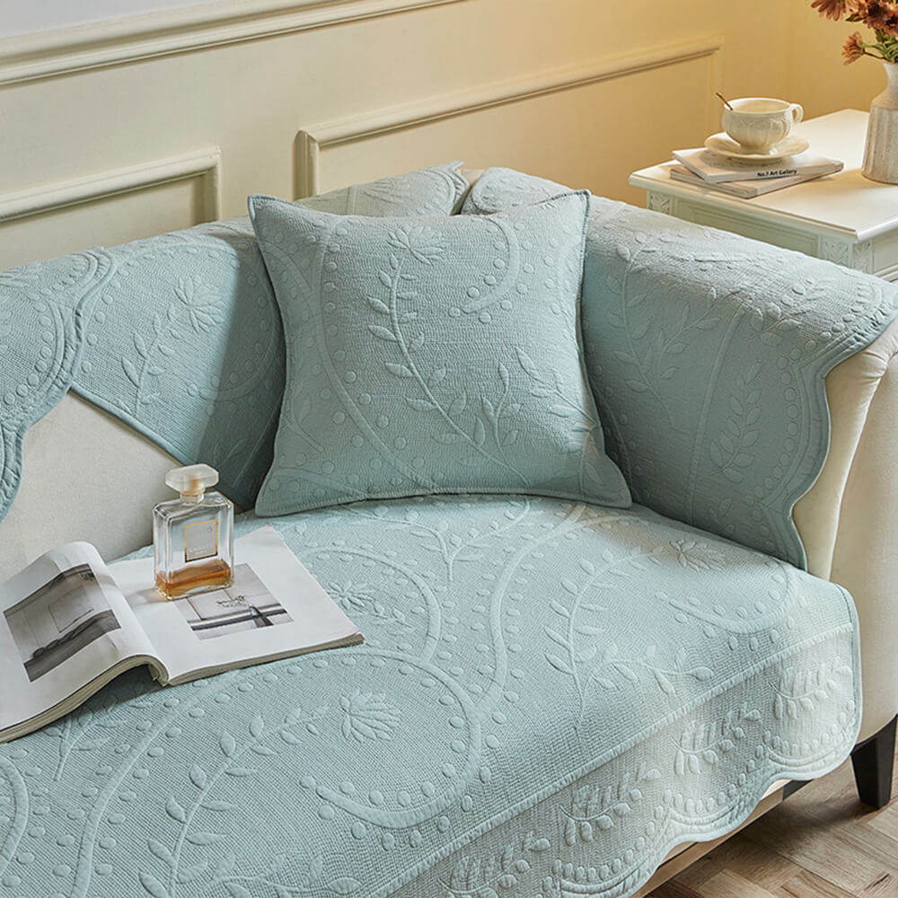 Cubierta de sofá de granja de algodón transpirable de algodón tejido boho