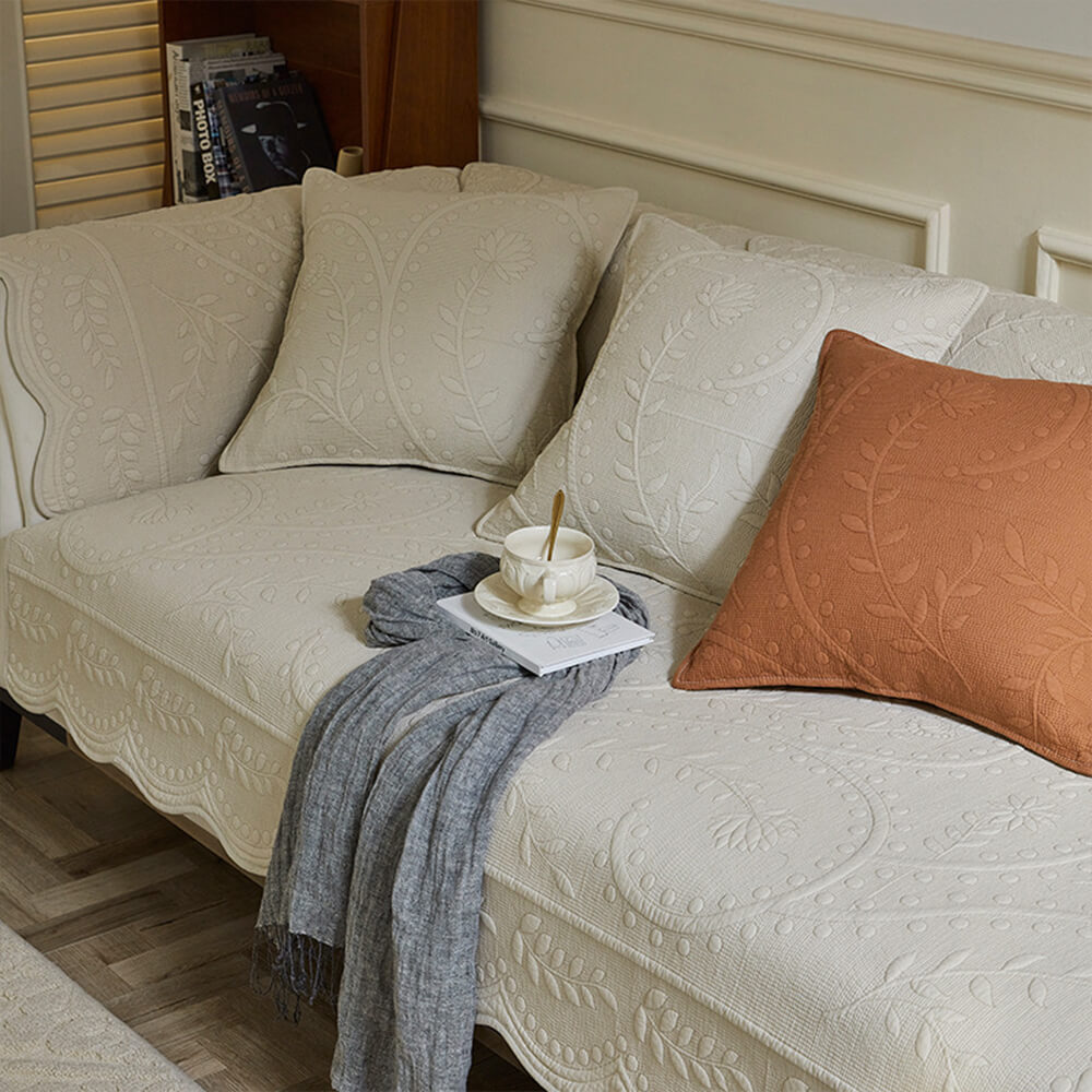 Cubierta de sofá de granja de algodón transpirable de algodón tejido boho