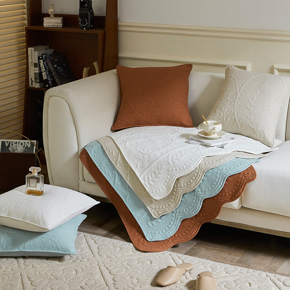 Cubierta de sofá de granja de algodón transpirable de algodón tejido boho