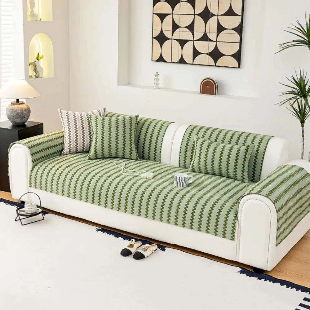 Chenille Art Corrugated Breathable Non-slip Couch Cover