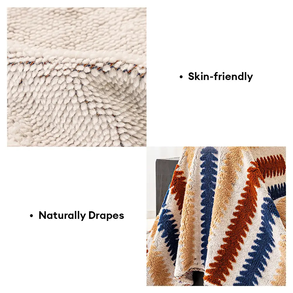 Colorful Color-Blocked Anti-Scratch Plush Sofa Protection Couch Cover