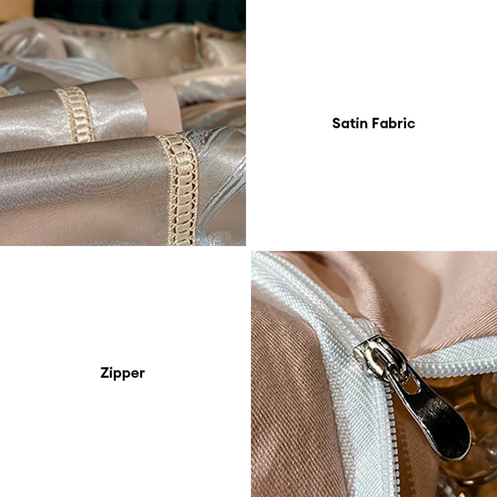 Juego de sábanas de algodón de algodón brillante de inspiración europea