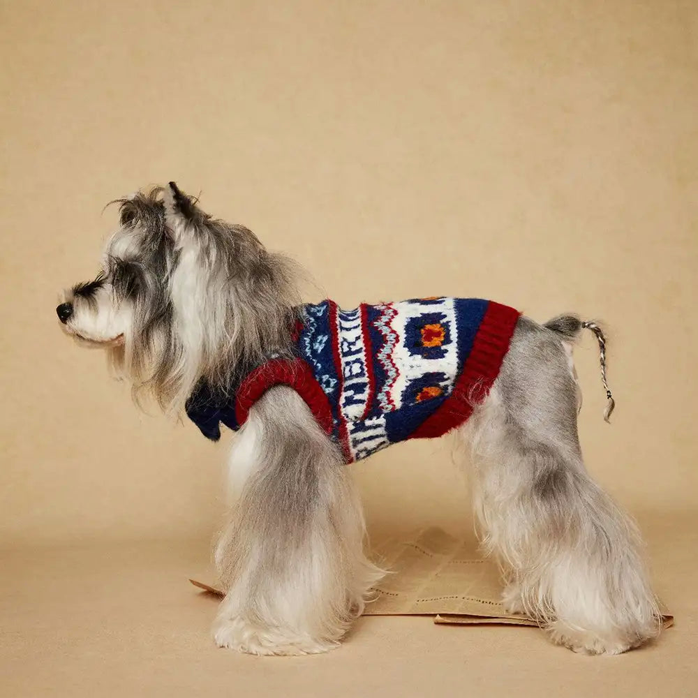 Jacquard Thick-Knit Sleeveless Dog Sweater – Designed for Dachshunds, French Bulldogs & Pugs