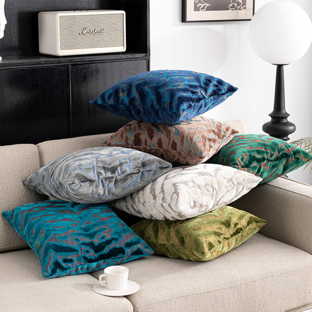 Almohada de sofá de terciopelo de lujo Jacquard Cut Home