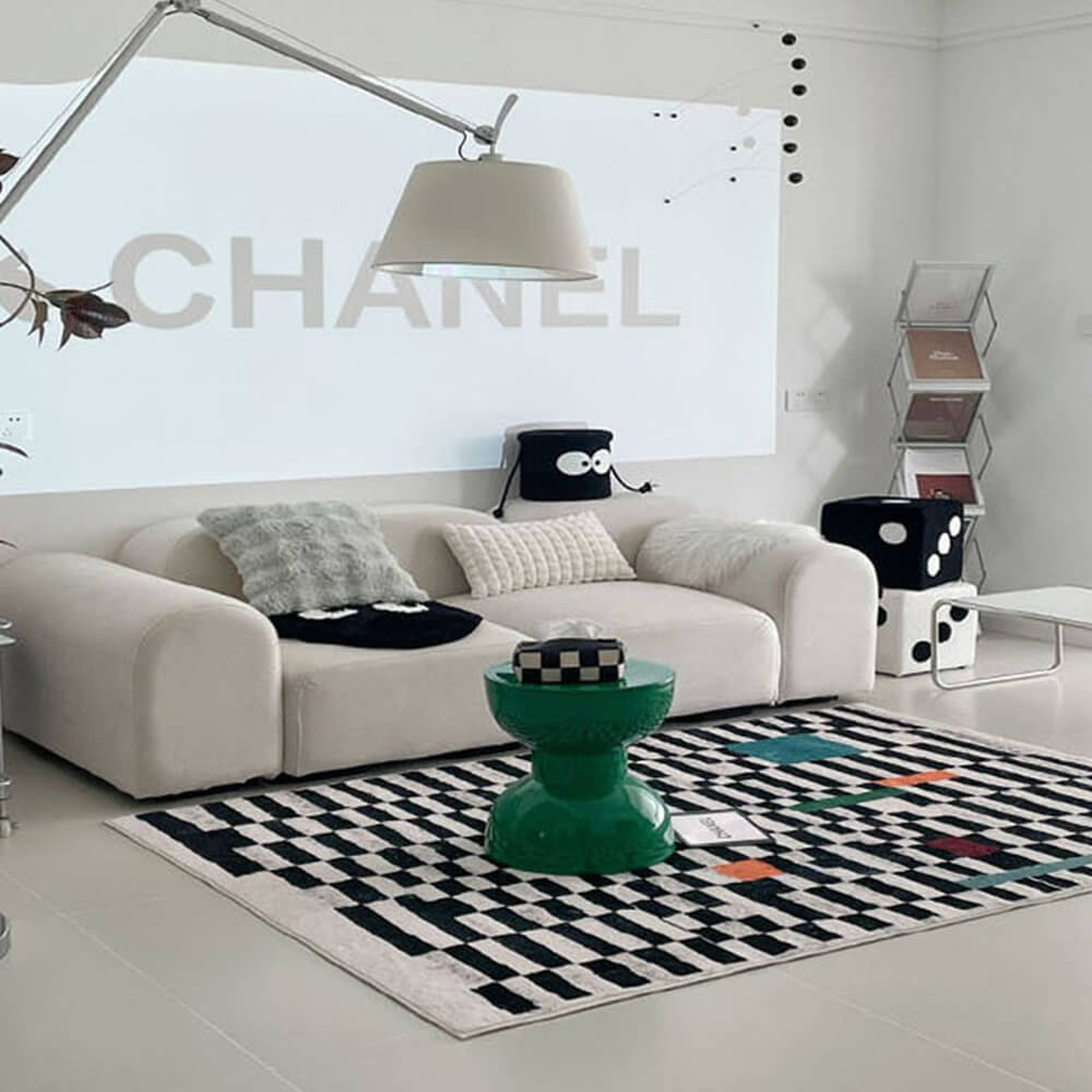 Alfombra de sala de estar minimalista moderna alfombra suave y elegante