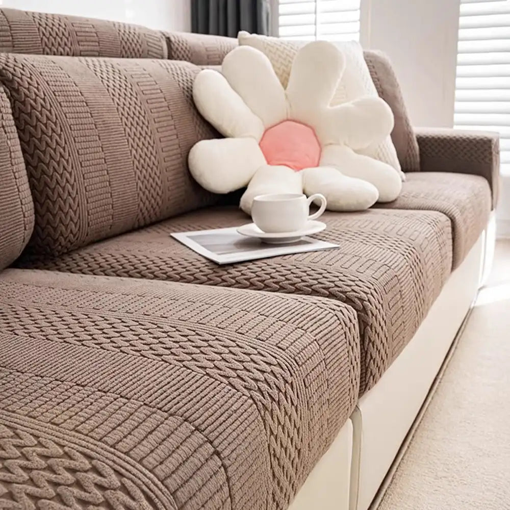 Polar Fleece Soft Antistatic Protection Sofa Stretch Full Wrap Couch Cover