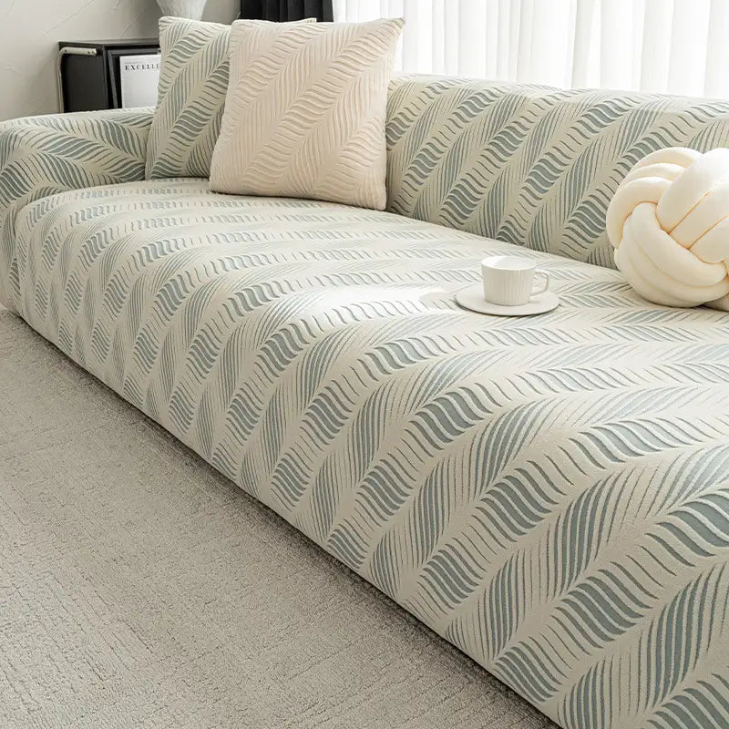 Grueso vellón polar Jacquard Cubierta del sofá el estiramiento anti-Stratch