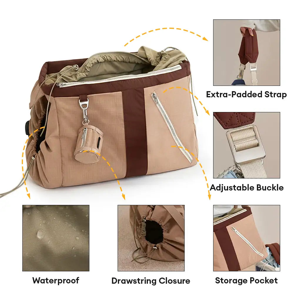 Vintage Breezy Outdoor Waterproof Large-Capacity Travel Pet Carrier Bag