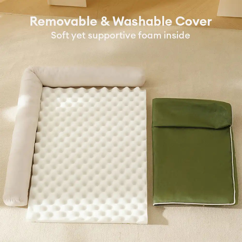 Waterproof Egg Foam Orthopedic Bed with L Bolster Sides Large Dog Bed