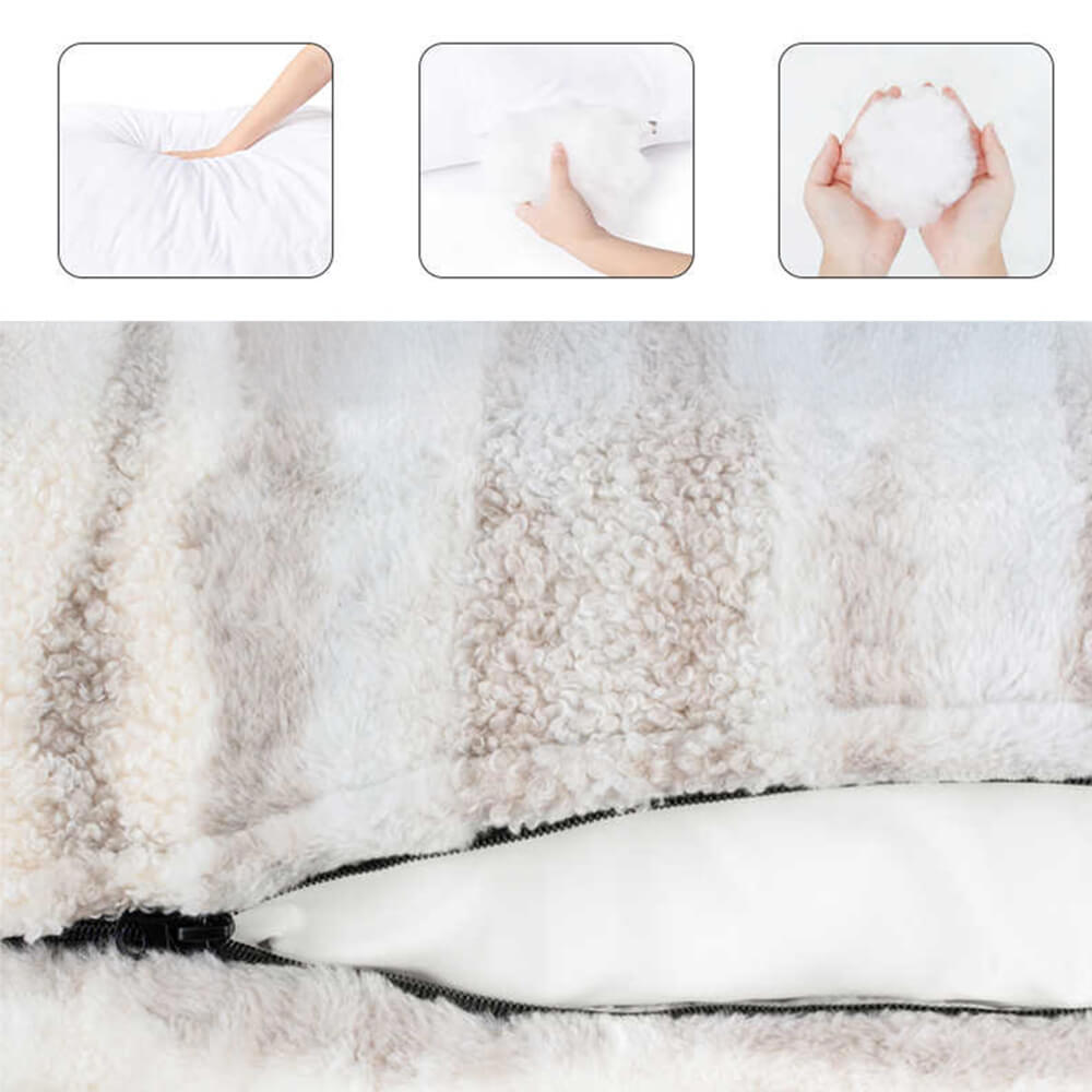 Grand lit orthopédique amovible et lavable pour chien et chat, motif zèbre