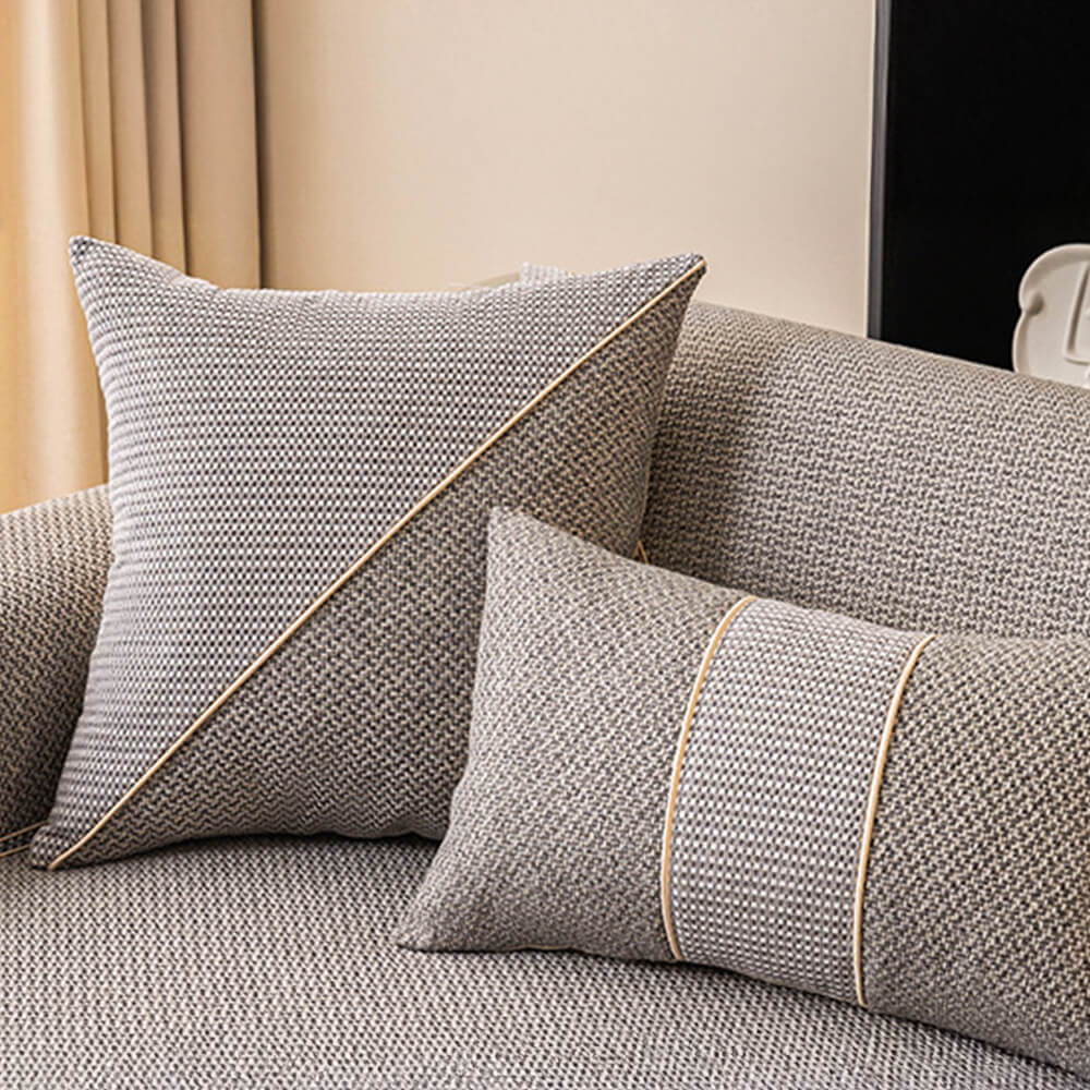 Breathable Woven Cotton Linen Non-Slip Couch Cover