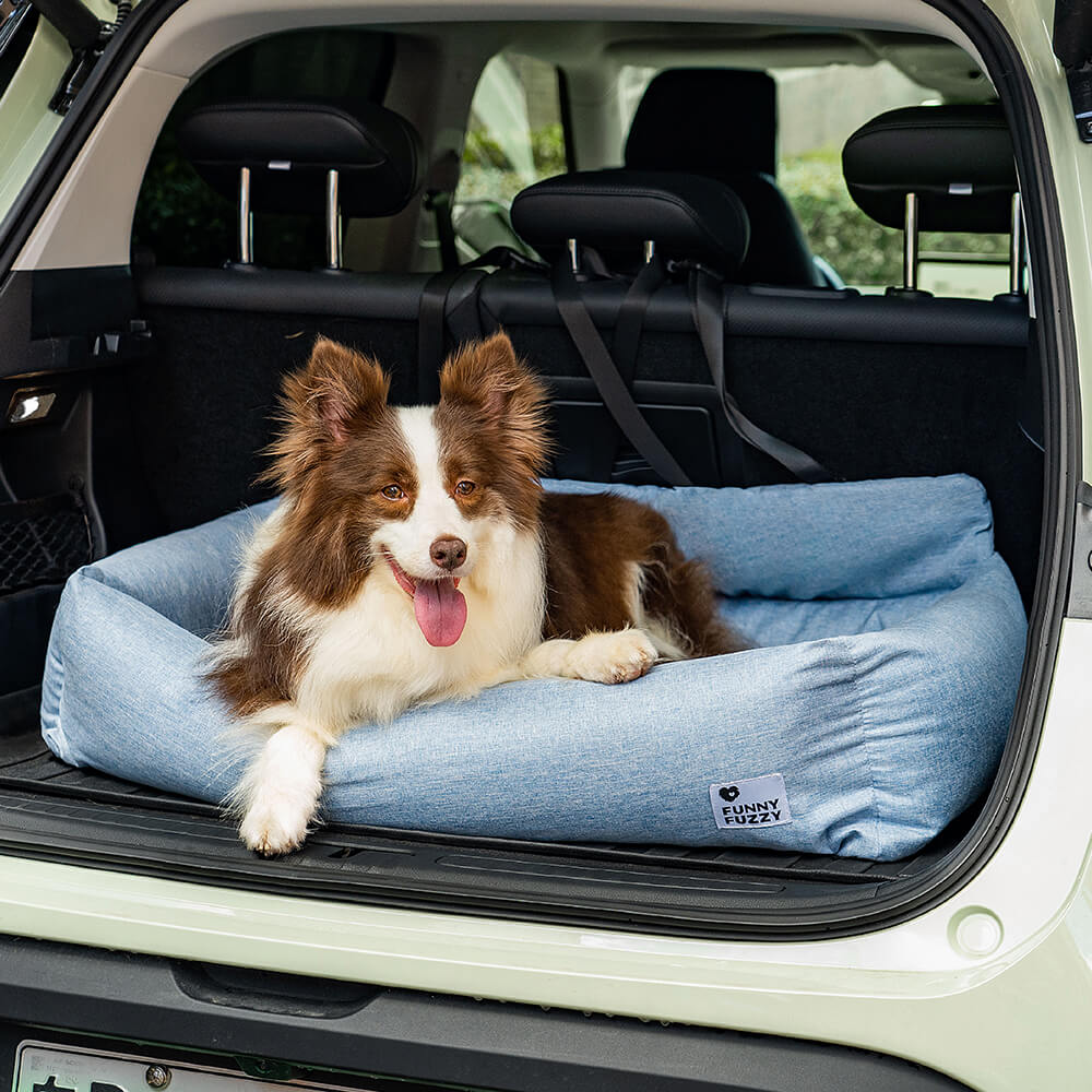 Travel Bolster Full Durable Washable Dog Car Back Seat Bed - FUNNYFUZZY