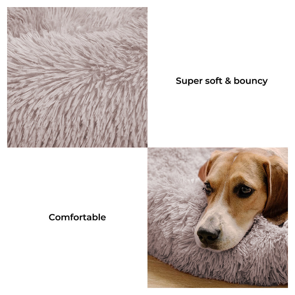 Fuzzy Round Fluffy Dog Bed - FUNNYFUZZY