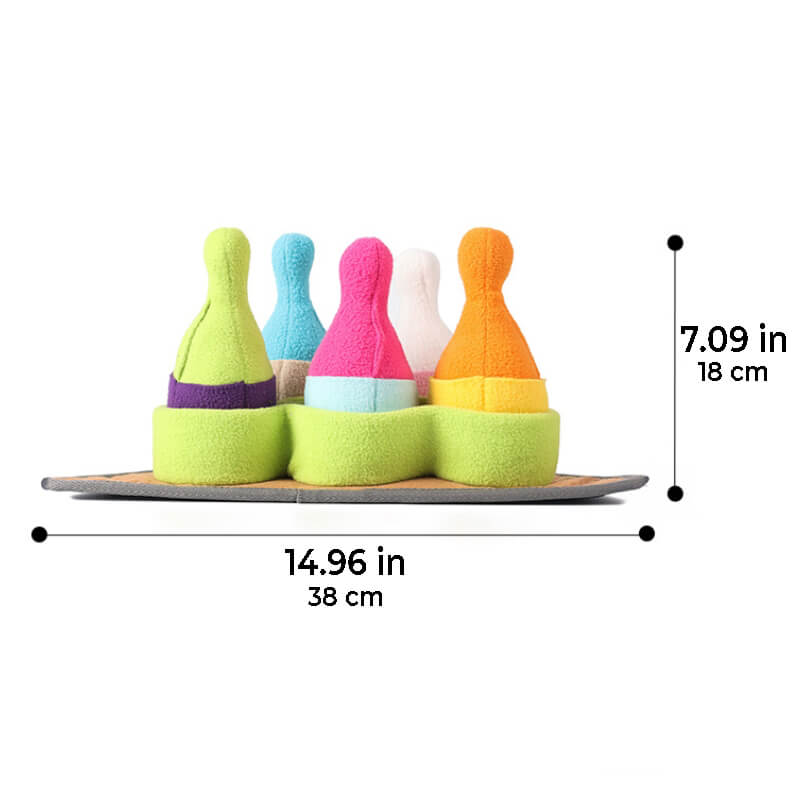 Juguete de dispensador de trato de perros de bolos interactivo