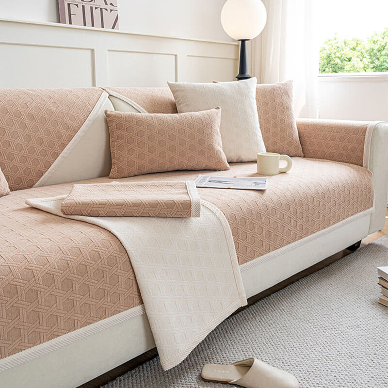 Cubierta de sofá impermeable y a prueba de aceite de tela chenille jacquard