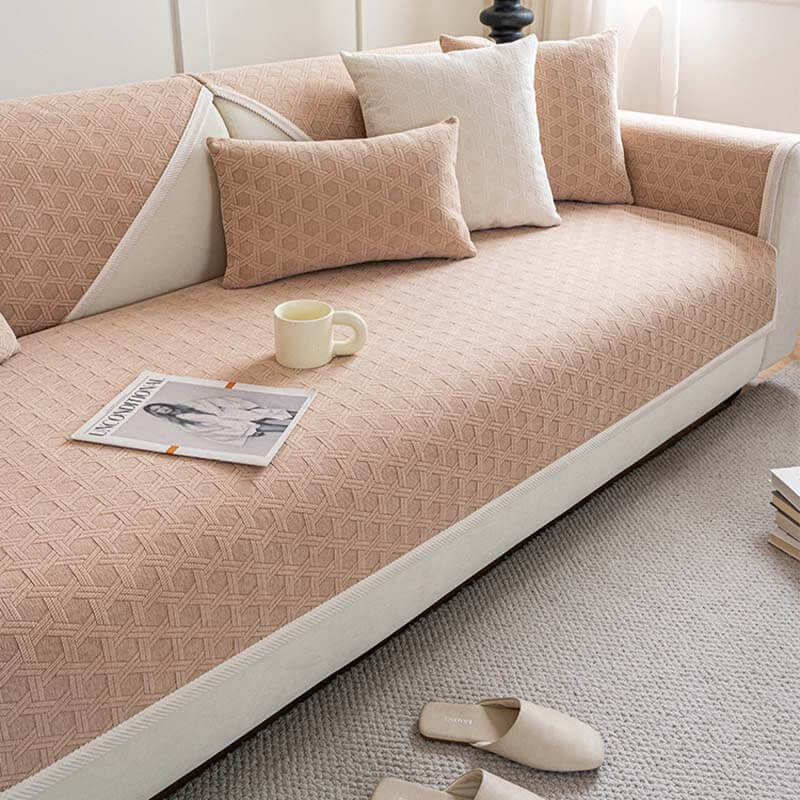 Cubierta de sofá impermeable y a prueba de aceite de tela chenille jacquard