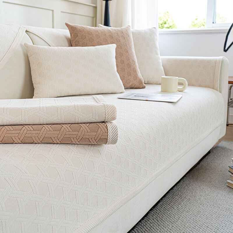 Cubierta de sofá impermeable y a prueba de aceite de tela chenille jacquard