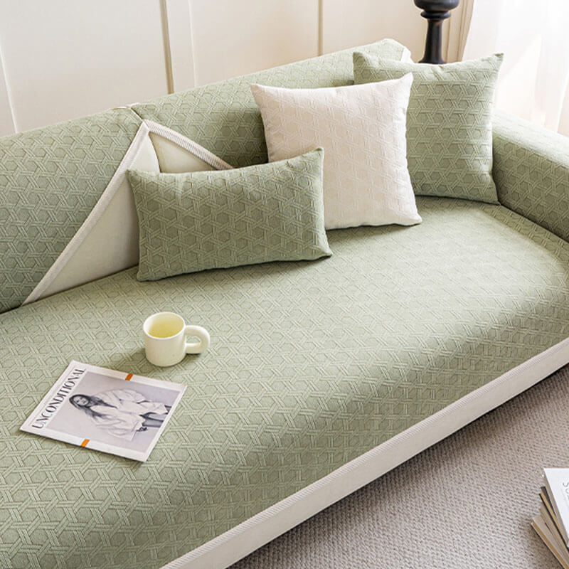 Cubierta de sofá impermeable y a prueba de aceite de tela chenille jacquard