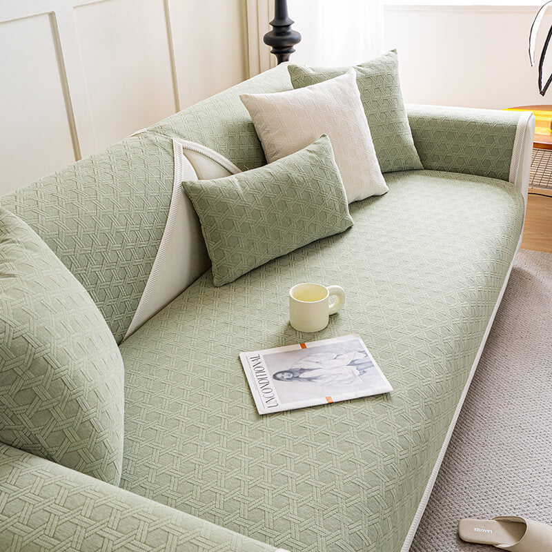 Cubierta de sofá impermeable y a prueba de aceite de tela chenille jacquard